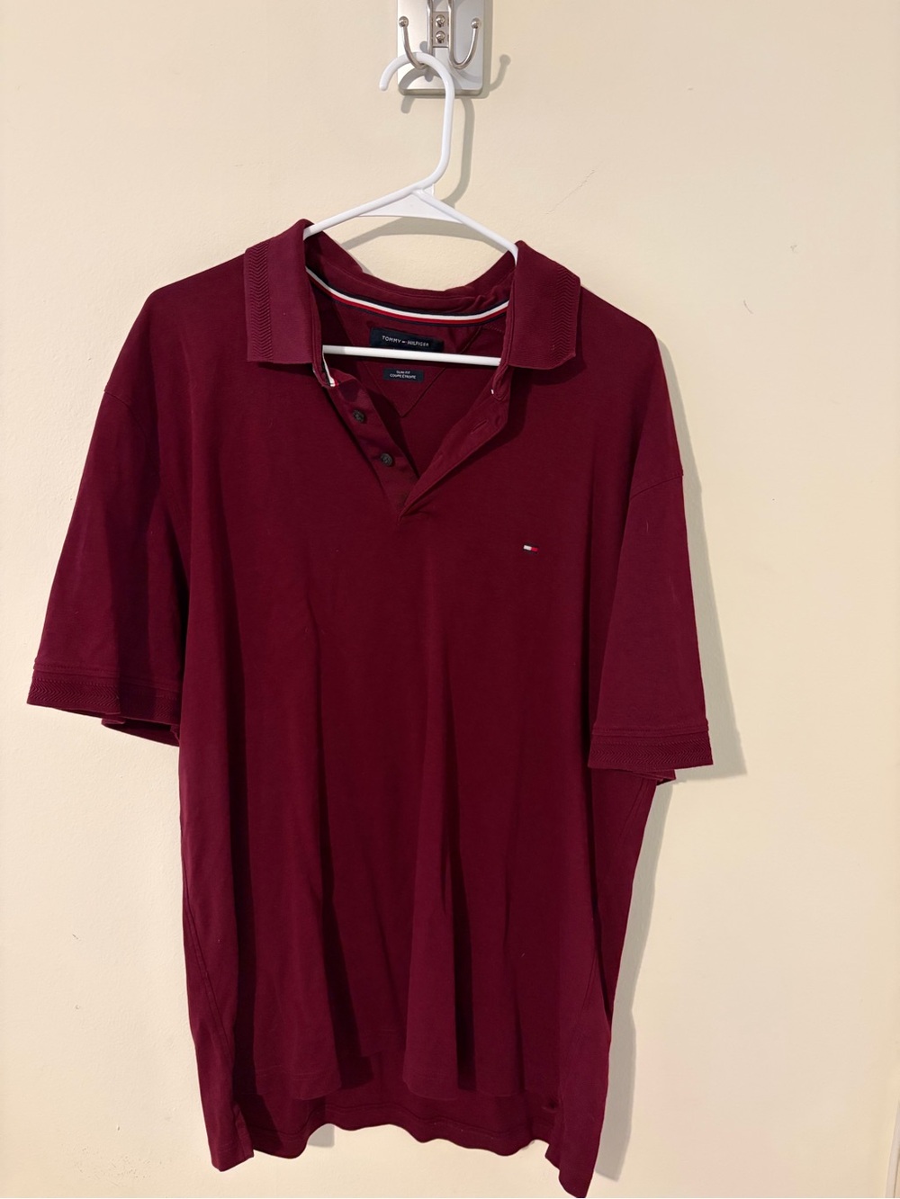 Tommy Hilfiger Men's Maroon Short-Sleeve Polo